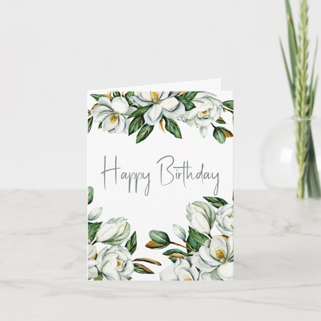 Tarjeta Cumpleaños de la Magnolia Blanca (Anverso)