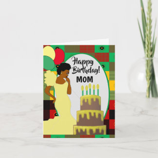 Tarjeta Cumpleaños de la mamá afroamericana