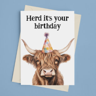 Tarjeta Cumpleaños de la manada de vacas de las Highlands 