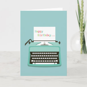 Tarjeta Cumpleaños de la máquina de escribir