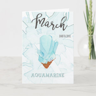 Tarjeta Cumpleaños de la Marcha: Alumbramiento y Flor Aqua
