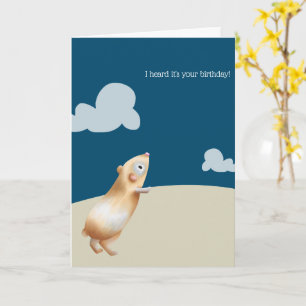 Tarjeta Cumpleaños de la Marina Azul de Guinea Cerdo