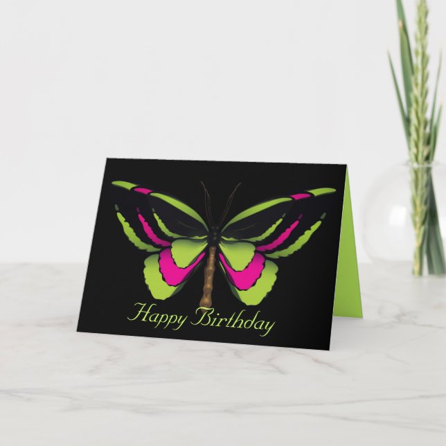 Tarjeta Cumpleaños de la mariposa (Anverso)
