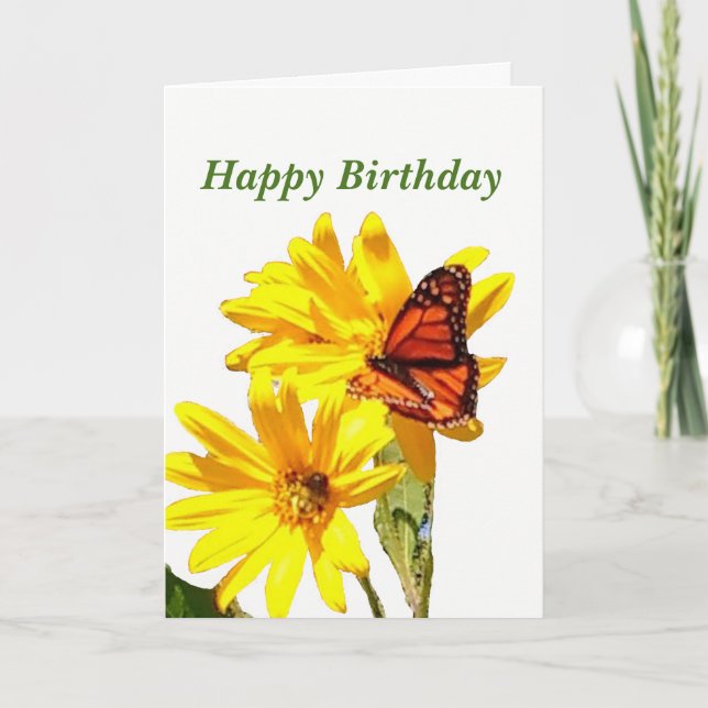 Tarjeta Cumpleaños de la mariposa (Anverso)