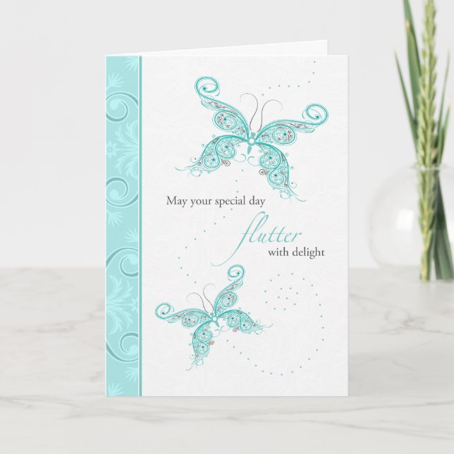 Tarjeta Cumpleaños de la mariposa (Anverso)