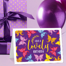 Tarjeta Cumpleaños de la mariposa de bonito