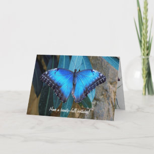 Tarjeta Cumpleaños de la mariposa morfa azul