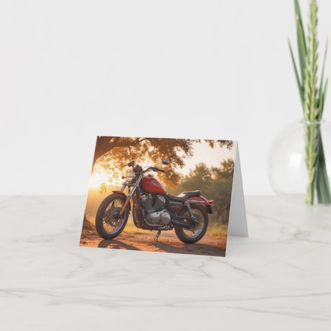 Tarjeta Cumpleaños de la motocicleta (Anverso)
