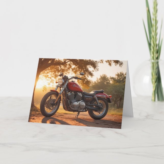 Tarjeta Cumpleaños de la motocicleta (Anverso)