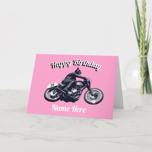 Tarjeta Cumpleaños de la motocicleta (Anverso)