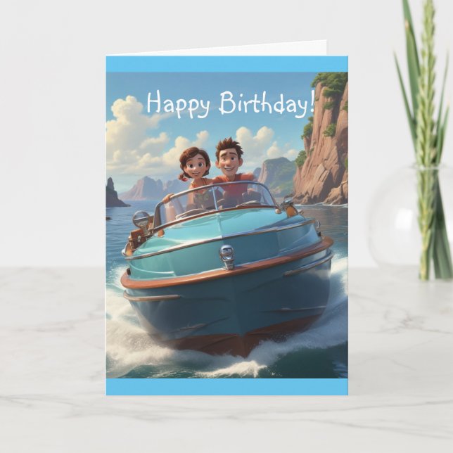 Tarjeta Cumpleaños de la motocicleta (Anverso)