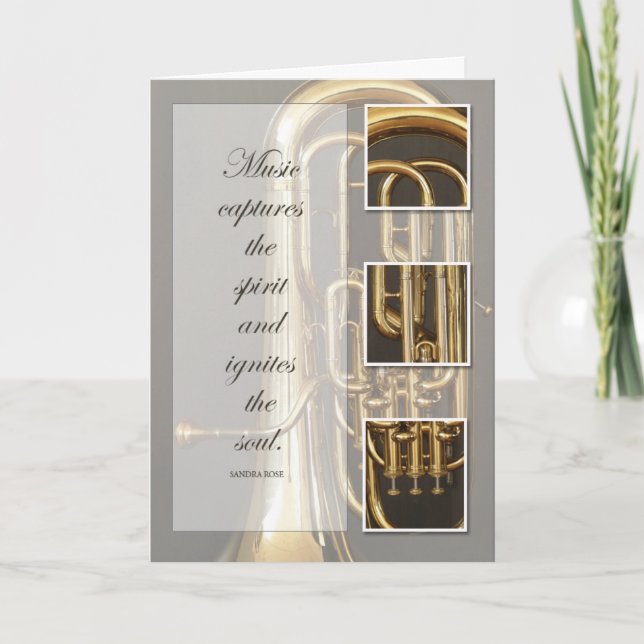 Tarjeta Cumpleaños de la música del Euphonium (Anverso)