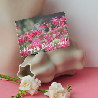 Tarjeta Cumpleaños de la Naturaleza de las Flores Rosa y C