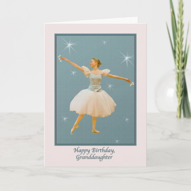 Tarjeta Cumpleaños de la nieta, bailarina de ballet (Anverso)