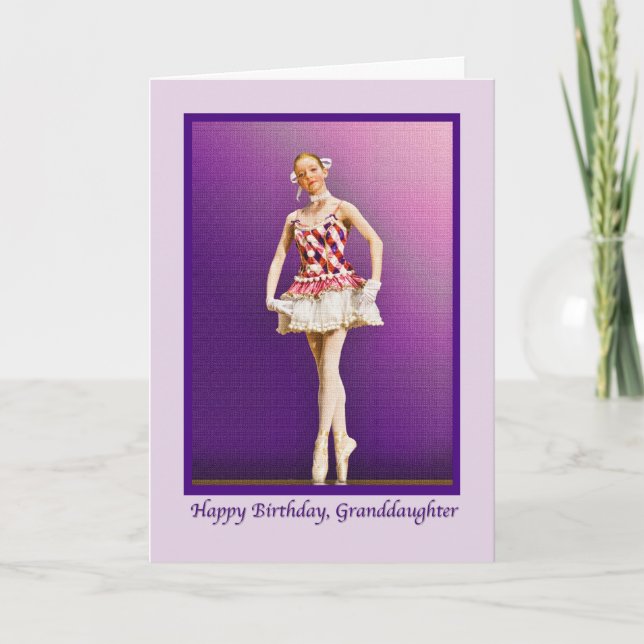 Tarjeta Cumpleaños de la nieta, bailarina de ballet (Anverso)