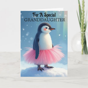Tarjeta Cumpleaños de la nieta Bailarina de pingüino linda