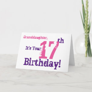 Tarjeta Cumpleaños de la nieta en morado, rosa.