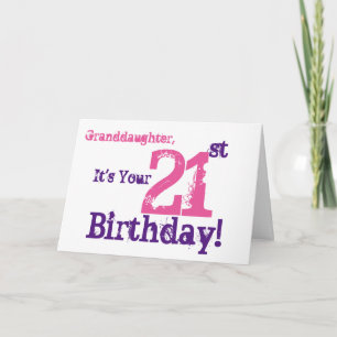 Tarjeta Cumpleaños de la nieta en púrpura, rosa.