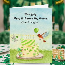 Tarjeta Cumpleaños de la nieta Feliz día de San Patricio