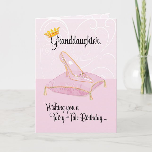 Tarjeta Cumpleaños de la nieta Hada Cenicienta de cuento d (Anverso)