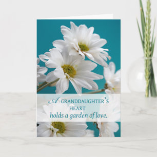 Tarjeta Cumpleaños de la nieta Margaritas Jardín de Amor