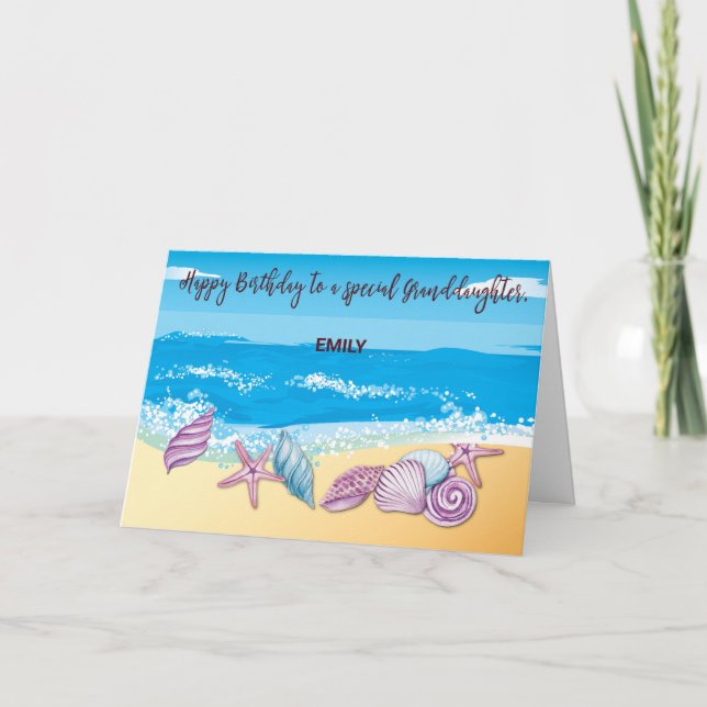 Tarjeta Cumpleaños de la nieta mayor personalizada (Anverso)