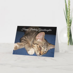 Tarjeta Cumpleaños de la Nieta Personalizada de Tabby Kitt