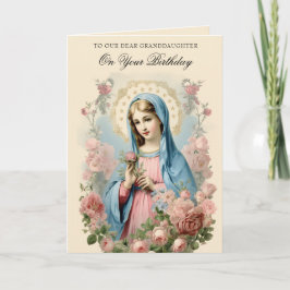Tarjeta Cumpleaños de la nieta Religioso Floral Escritura