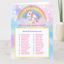 Cumpleaños de la partida de nombres de unicornio