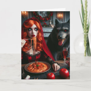Tarjeta Cumpleaños de la Pequeña Fantasía Oscura Roja