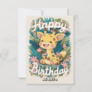 Tarjeta Cumpleaños de la Pequeña Girafa
