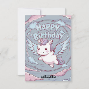Tarjeta Cumpleaños de la Pequeña Unicornio de bonito