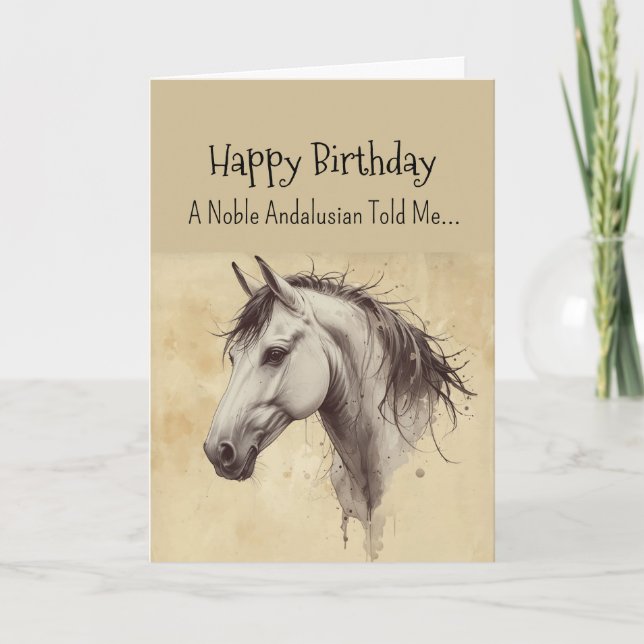 Tarjeta Cumpleaños de la Personalidad de Caballo Andaluz (Anverso)