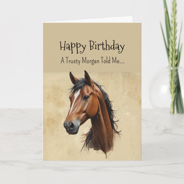 Tarjeta Cumpleaños de la personalidad de un caballo Morgan (Anverso)
