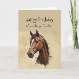 Tarjeta Cumpleaños de la personalidad de un caballo Morgan