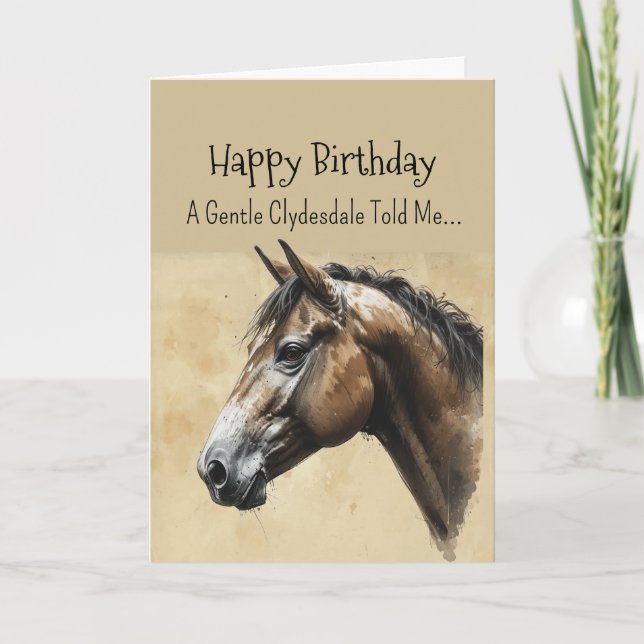 Tarjeta Cumpleaños de la personalidad del caballo de Clyde (Anverso)