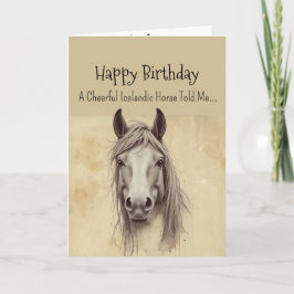 Tarjeta Cumpleaños de la personalidad islandesa del caball