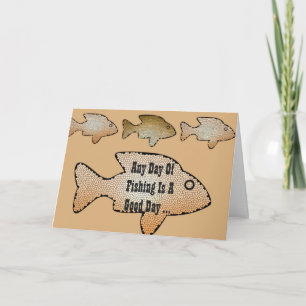 Tarjeta Cumpleaños de la pesca, 4 pescados en frente