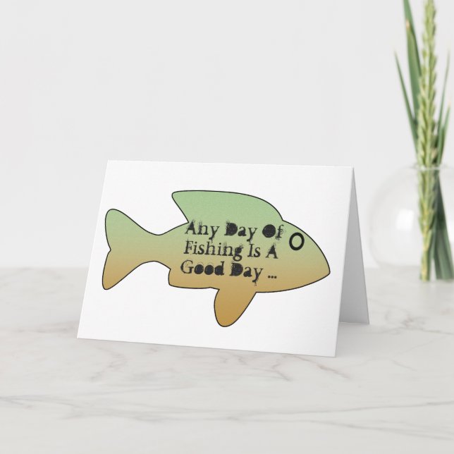 Tarjeta Cumpleaños de la pesca, peces grandes delante. (Anverso)