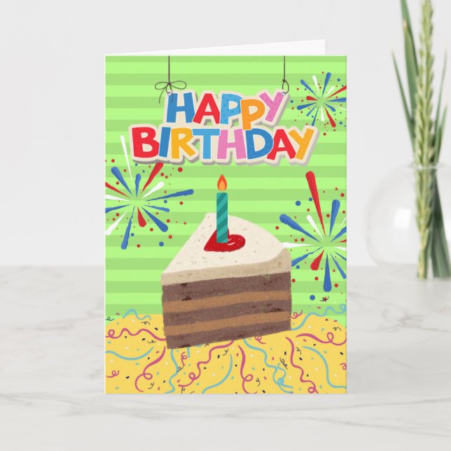 Tarjeta Cumpleaños de la pieza de pastelería Hubby Husband (Anverso)