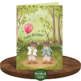 Tarjeta Cumpleaños de la pintura de bosque de la pareja de