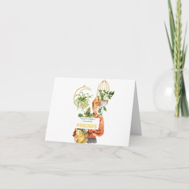 Tarjeta Cumpleaños de la planta de mujeres negras (Anverso)