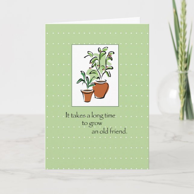 Tarjeta Cumpleaños de la planta de un viejo amigo (Anverso)