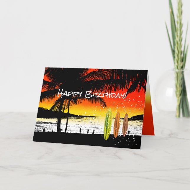 Tarjeta Cumpleaños de la playa (Anverso)