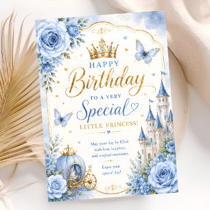 Tarjeta Cumpleaños de la Princesa Azul Primero