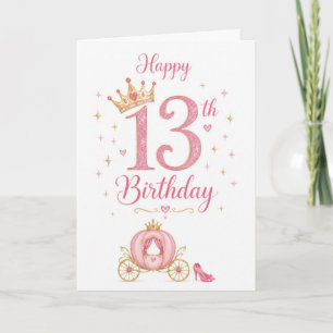 Tarjeta Cumpleaños de la princesa de 13 años