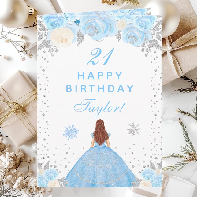 Tarjeta Cumpleaños de la Princesa de Cabello Castaño Invie (Subido por el creador)