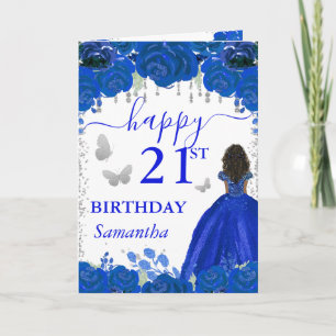 Tarjeta Cumpleaños de la Princesa de Piel Oscura con Vesti
