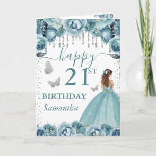 Tarjeta Cumpleaños de la princesa pelirroja con vestido tu