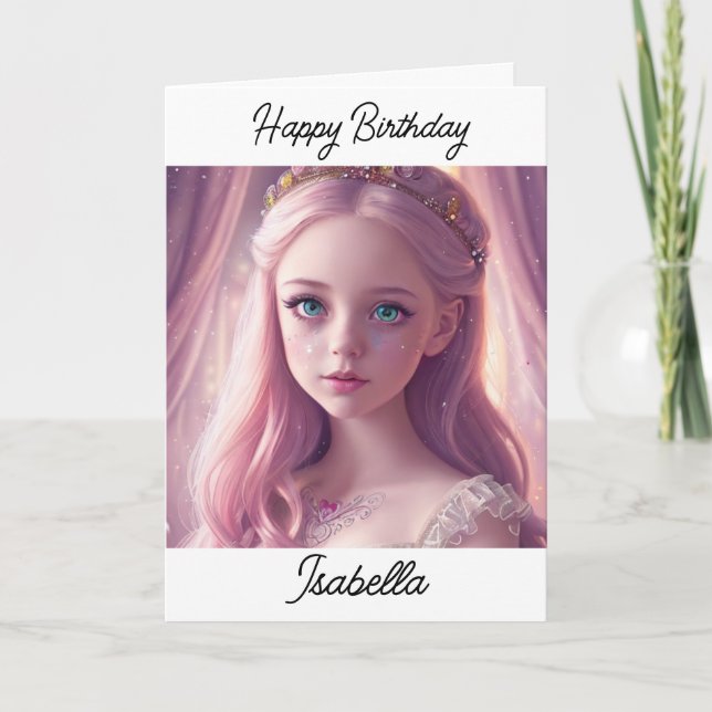 Tarjeta Cumpleaños de la princesa personalizada (Anverso)